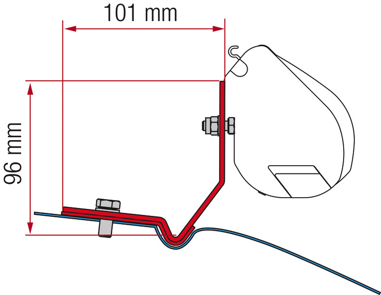 Adaptér FIAMMA pro F35, VW Caddy Maxi, tmavě černý