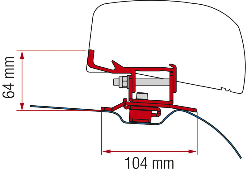 FIAMMA Adaptér pro F40Van PSA 260, tmavě černý