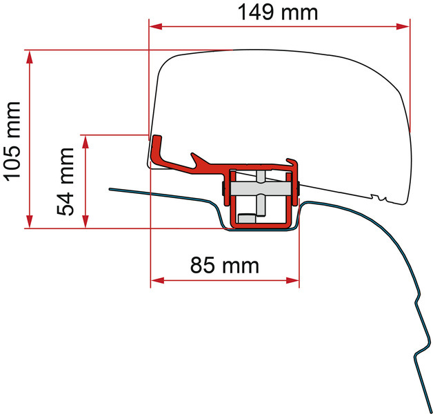 FIAMMA Montážní adaptér F40van pro VW T5/T6 H1 / L1 bez C lišty