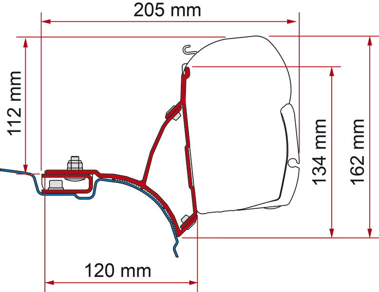 FIAMM Adaptér Fiamma F45 pro VW T5/T6 Transporter/Multivan - černý