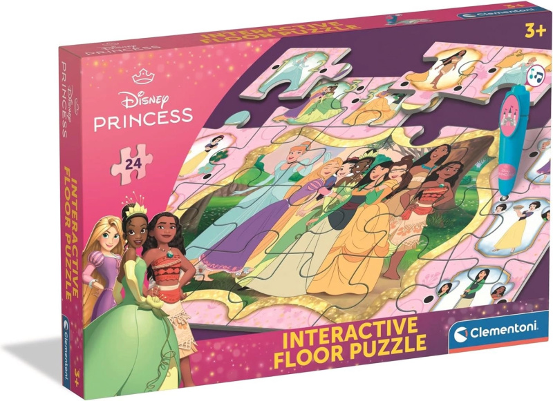 Podlahové puzzle s interaktivním perem Princezny 24 dílků