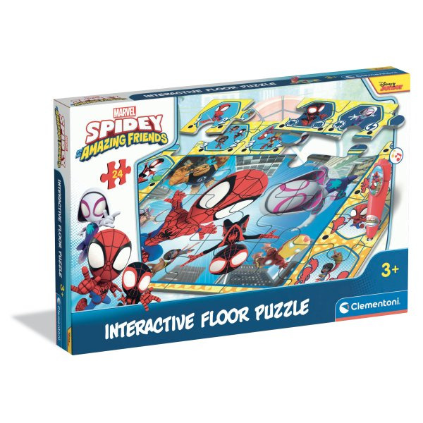 Podlahové puzzle s interaktivním perem SPIDEY – 24 dílků
