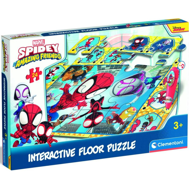 Podlahové puzzle s interaktivním perem SPIDEY – 24 dílků