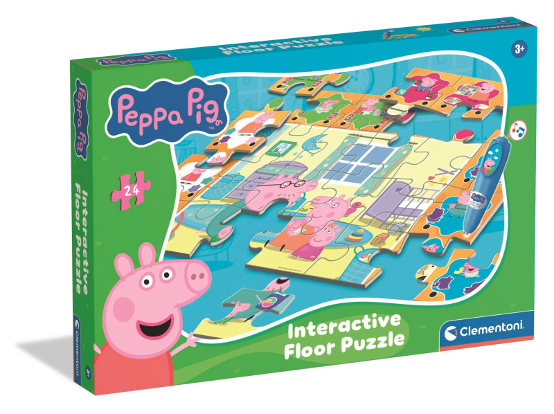 Interaktivní podlahové puzzle PEPPA PIG s elektronickým perem 70 × 100 cm