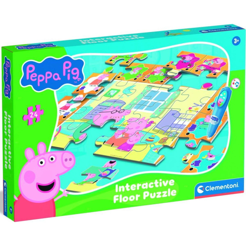 Interaktivní podlahové puzzle PEPPA PIG s elektronickým perem 70 × 100 cm