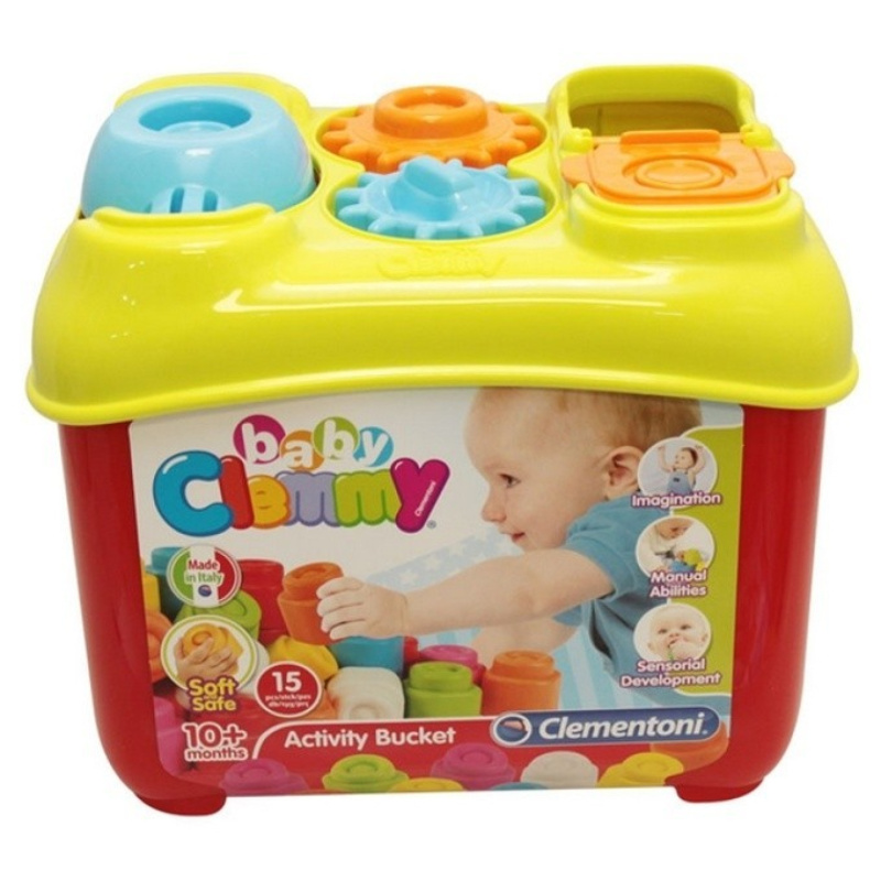Clementoni Clemmy baby Aktivní kyblík s prostrkávacími tvary