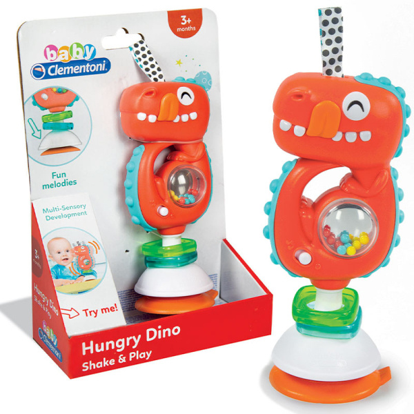 CLEMENTONI BABY Interaktivní chrastítko Hladový dino