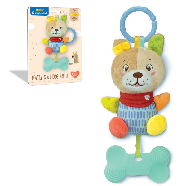 Baby Clementoni - Plyšové chrastítko PEJSEK