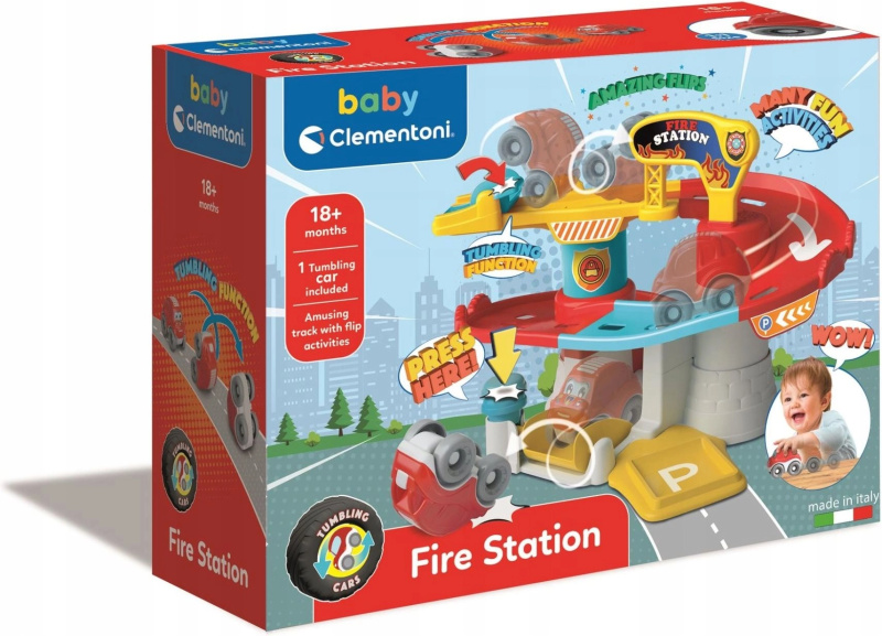 Clementoni Baby autogaráž Tumbling Cars – hasičská stanice