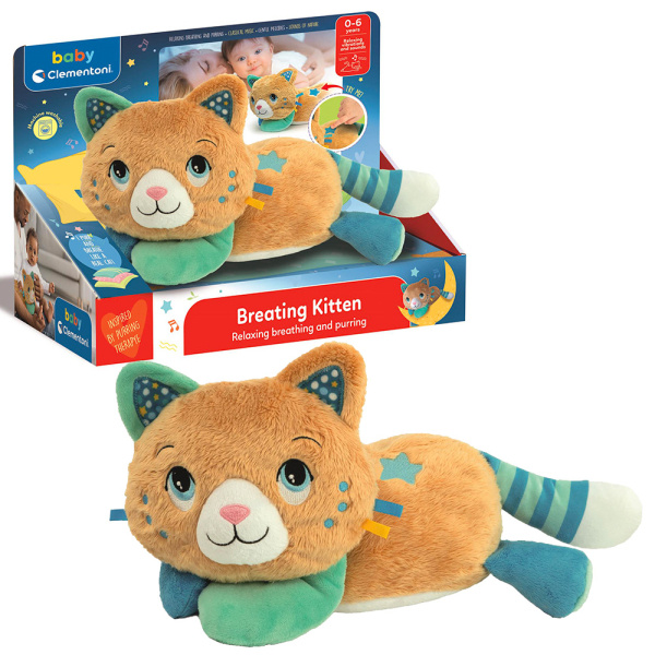 Morfeusz mrucící kočka Clementoni – uklidňující plyšák pro usínání