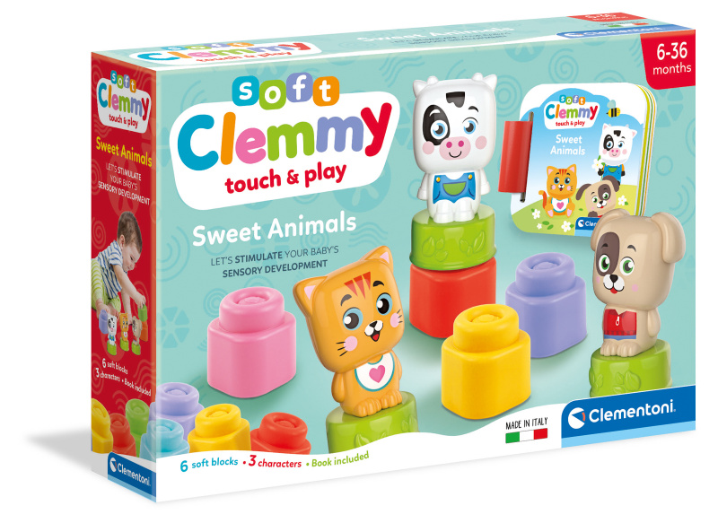 CLEMENTONI Soft Clemmy Hrací sada s knížkou Milá zvířátka