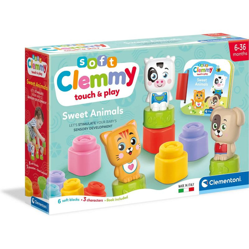 CLEMENTONI Soft Clemmy Hrací sada s knížkou Milá zvířátka