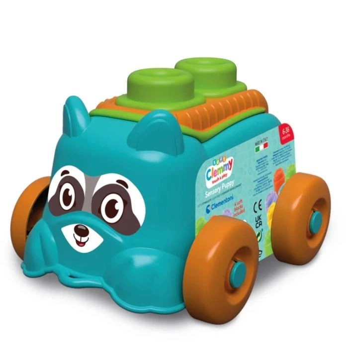 CLEMENTONI Soft Clemmy Senzorické autíčko Liška se 4 kostkami