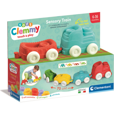 CLEMENTONI Soft Clemmy Senzorický vláček s kostkami