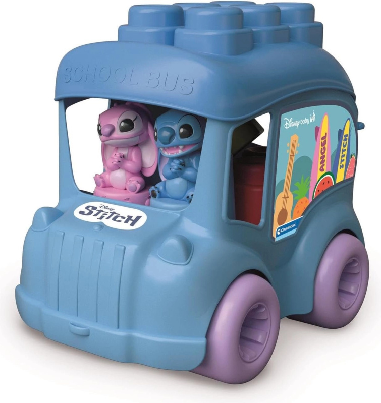 Měkký autobus s kostkami ANGEL a STITCH – BABY CLEMENTONI Soft Clemmy