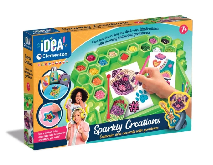 CLEMENTONI Idea Art laboratoř ozdob – módní 3D samolepky s kamínky