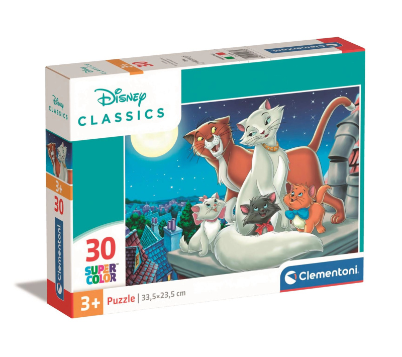 CLEMENTONI Puzzle Disney klasika: Aristokočky 30 dílků