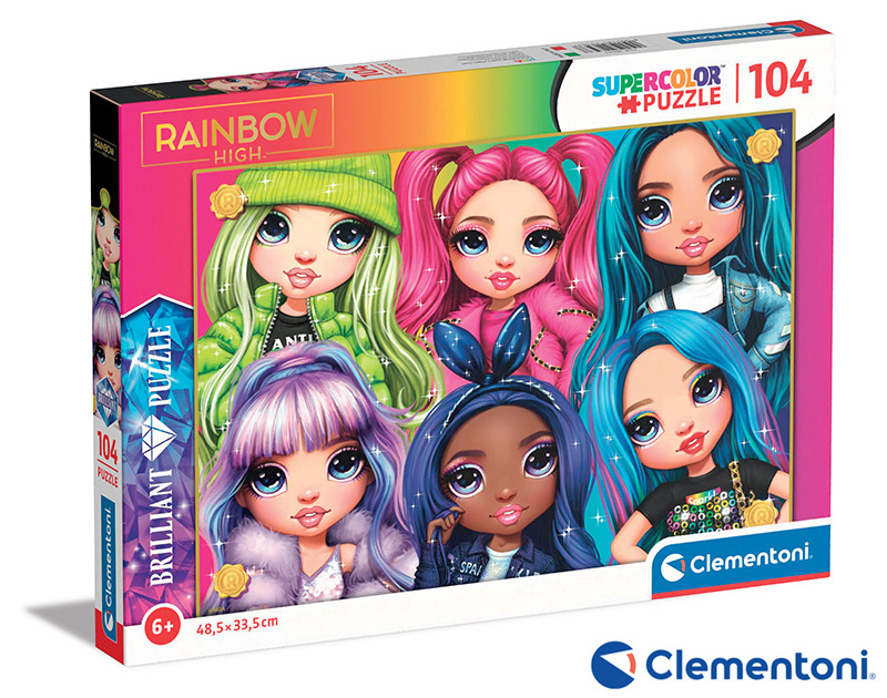 CLEMENTONI Brilliant puzzle Rainbow High: Duhové kamarádky 104 dílků
