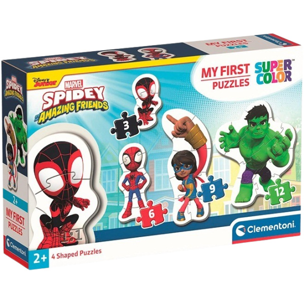 CLEMENTONI Moje první puzzle Spidey a jeho úžasní přátelé 4v1 (3,6,9,12 dílků)