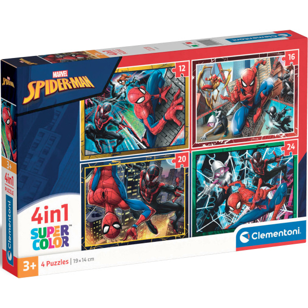 CLEMENTONI Puzzle Spiderman 4v1 (12+16+20+24 dílků)