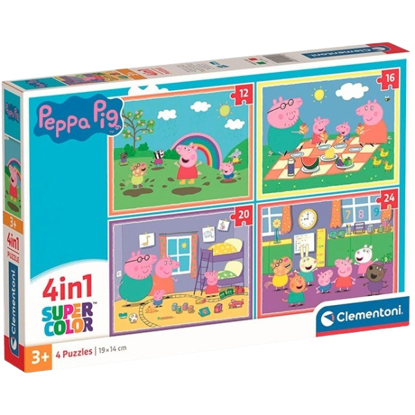 4in1 Peppa Pig - puzzle z kategorie 15 - 60 dílků