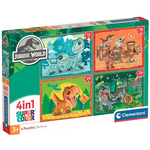 CLEMENTONI Puzzle Jurský svět 4v1 (12+16+20+24 dílků)
