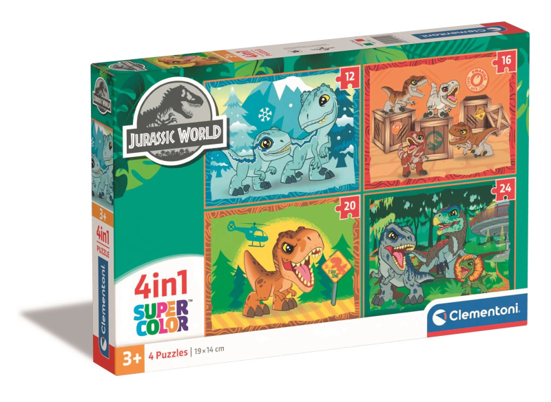 CLEMENTONI Puzzle Jurský svět 4v1 (12+16+20+24 dílků)