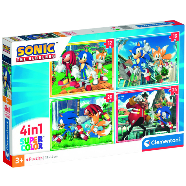 Sonic 4v1 ((12,16,20,24 dílků)) - puzzle z kategorie 15 - 60 dílků