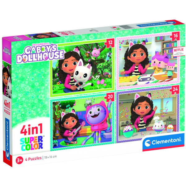 Clementoni - Puzzle 4v1 Gábinin kouzelný domek (12+16+20+24 dílků)