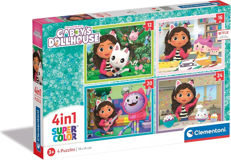 Clementoni - Puzzle 4v1 Gábinin kouzelný domek (12+16+20+24 dílků)