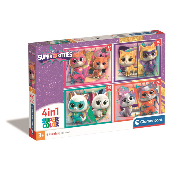 CLEMENTONI Puzzle Superčíči 4v1 (12+16+20+24 dílků)