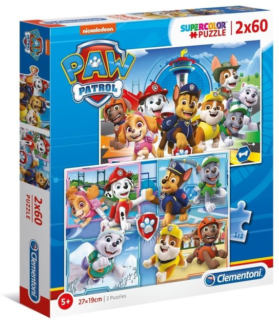 Clementoni - Puzzle Supercolor 2x60 Tlapková Patrola