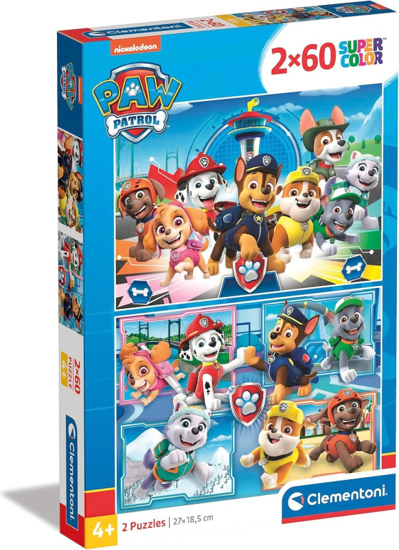 Clementoni - Puzzle Supercolor 2x60 Tlapková Patrola