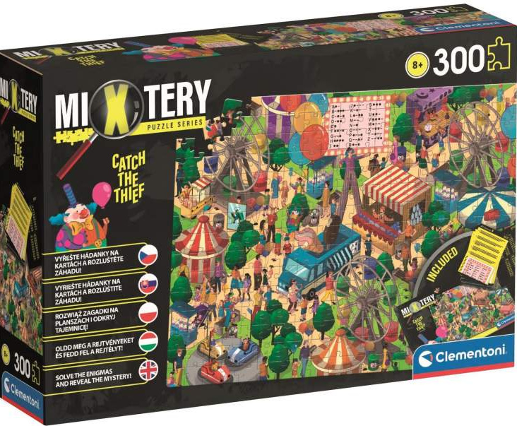 Clementoni MYSTERY PUZZLE 300 dílků - Chyť zloděje v lunaparku