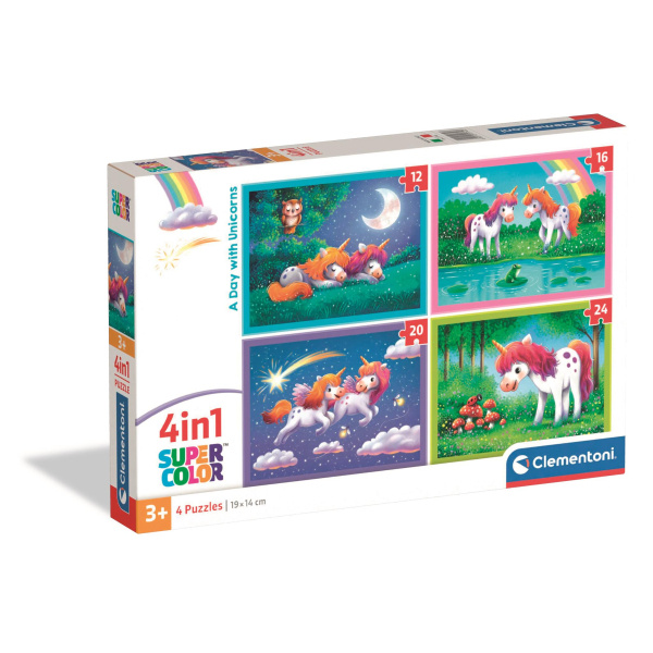 Clementoni puzzle jednorožci pro děti 4v1