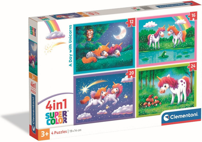Clementoni puzzle jednorožci pro děti 4v1