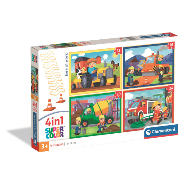 Puzzle 4v1 Rušno na stavbě