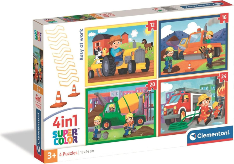 Puzzle 4v1 Rušno na stavbě