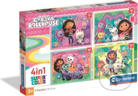 Puzzle CLEMENTONI Gábinin kouzelný domek 4v1 (12–24 dílků)