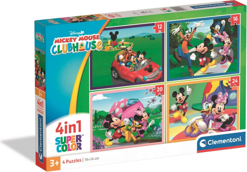 Puzzle 4v1 MICKEYHO KLUBÍK (12, 16, 20 a 24 dílků) – CLEMENTONI