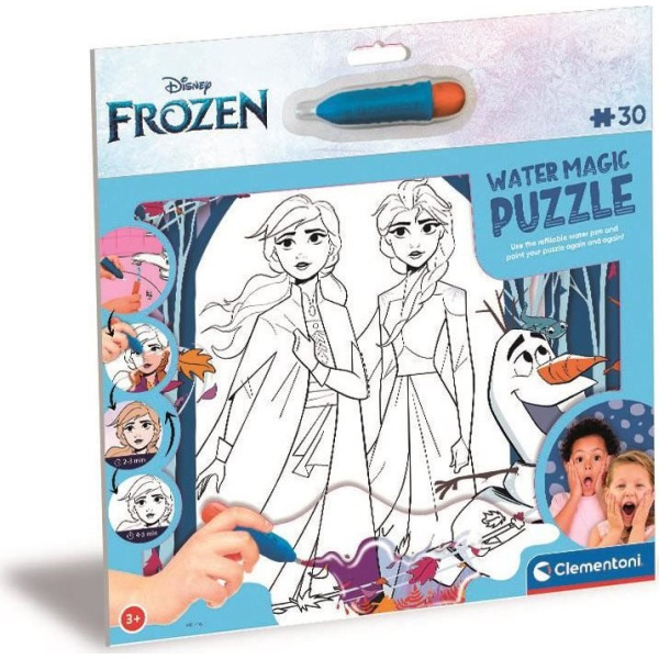 CLEMENTONI Puzzle s malováním vodou Water Magic: Ledové království 2, 30 dílků