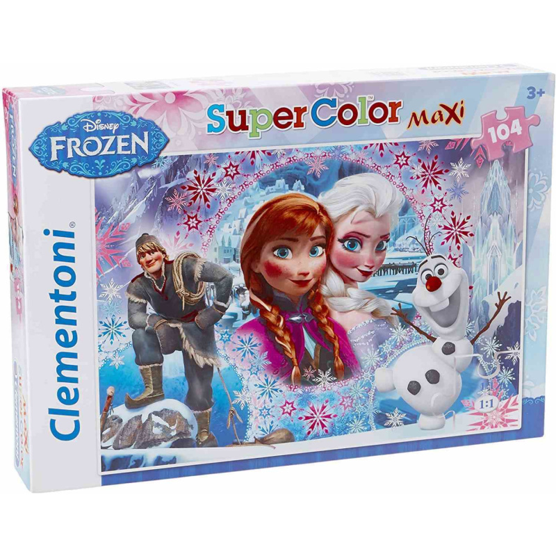 Clementoni 23662 puzzle super color maxi ledové království 104 dílků
