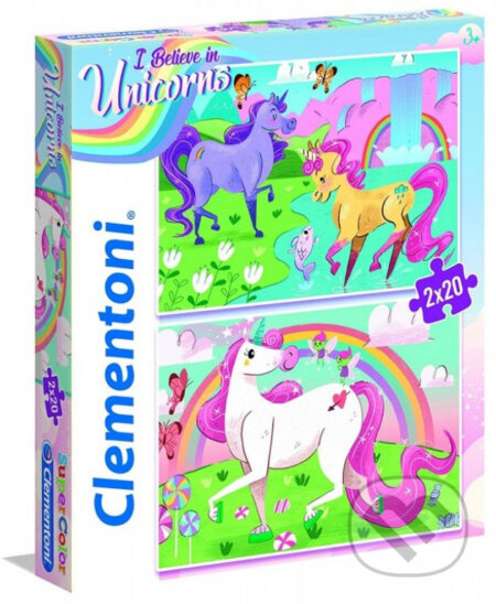 CLEMENTONI Puzzle Věřím v jednorožce 2x20 dílků