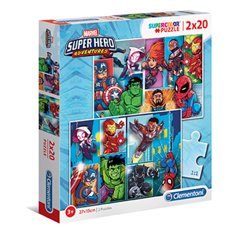 CLEMENTONI Superhrdinové Marvel 2 x 20 dílků