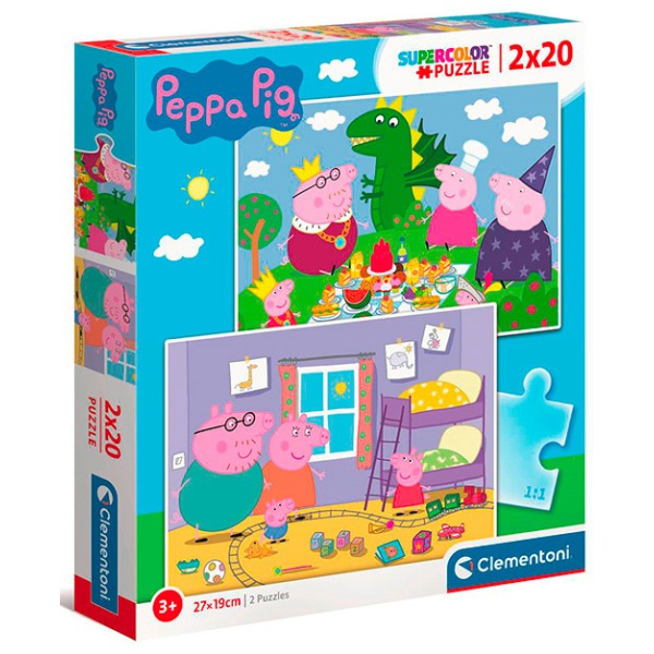 CLEMENTONI Prasátko Peppa 2x20 dílků