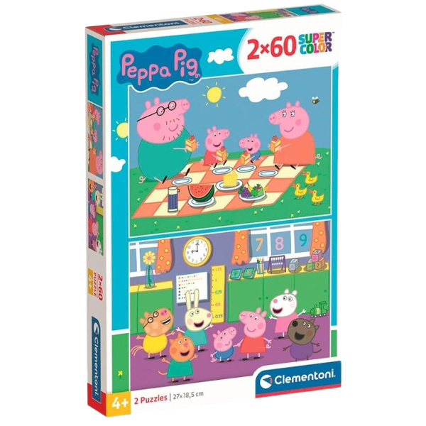 CLEMENTONI Prasátko Peppa 2x60 dílků