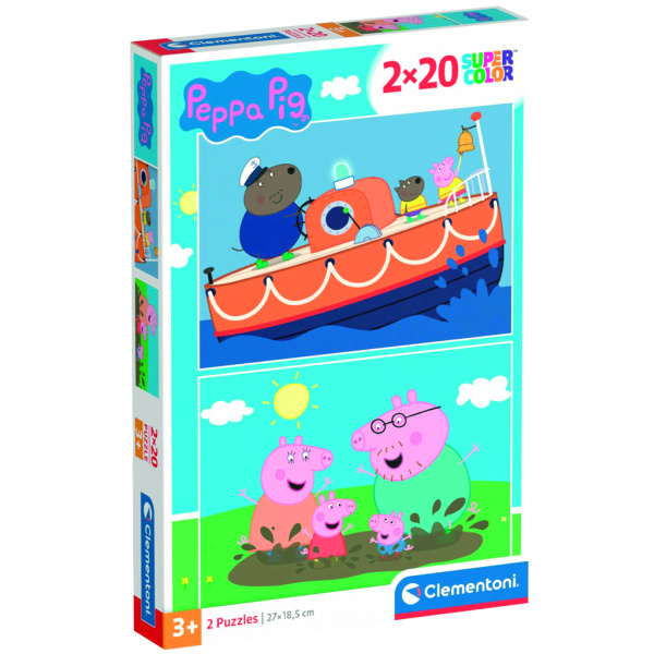 CLEMENTONI Puzzle Prasátko Pepina 2x20 dílků