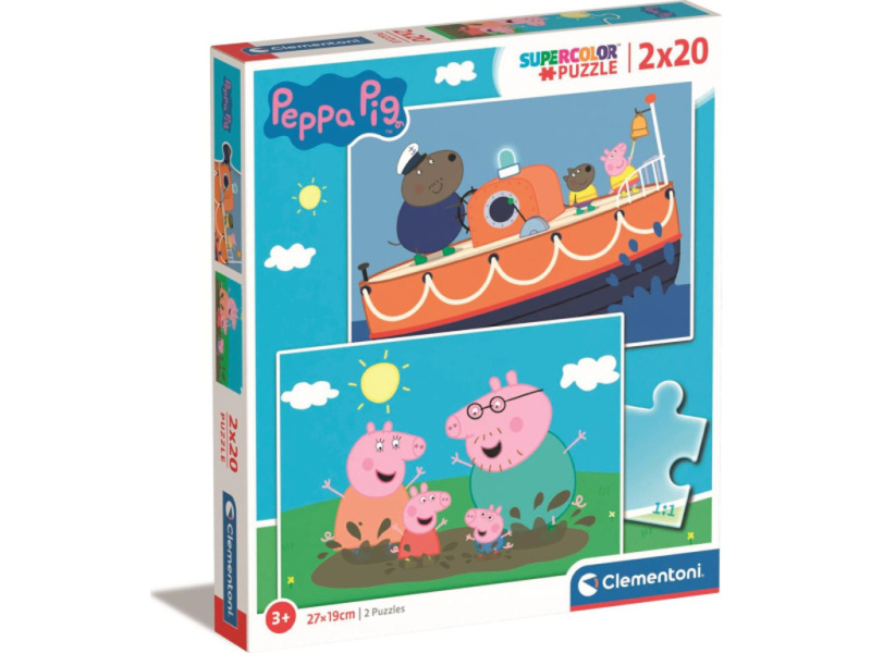 CLEMENTONI Puzzle Prasátko Pepina 2x20 dílků