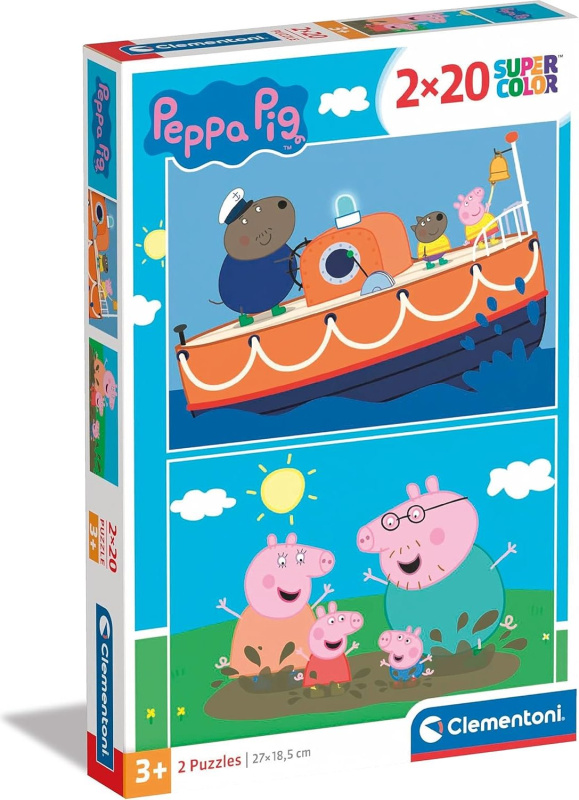 CLEMENTONI Puzzle Prasátko Pepina 2x20 dílků
