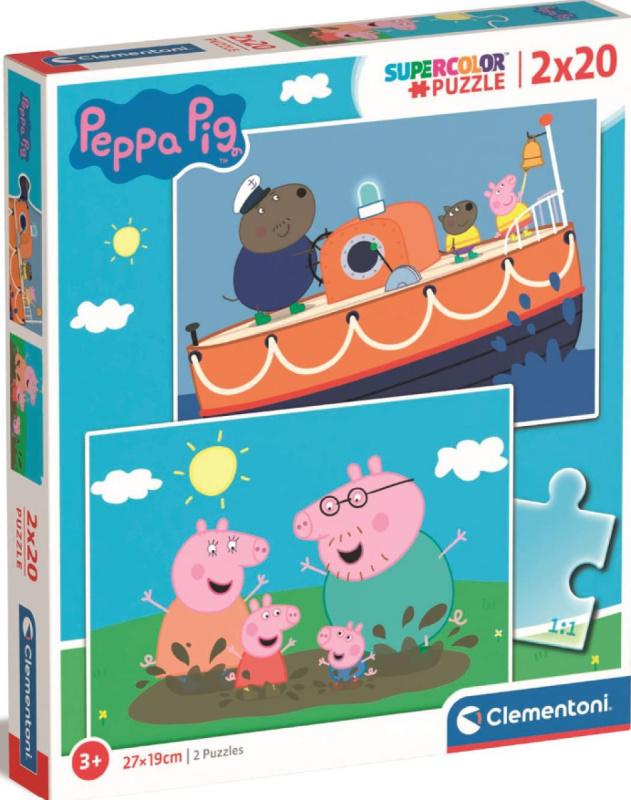 CLEMENTONI Puzzle Prasátko Pepina 2x20 dílků